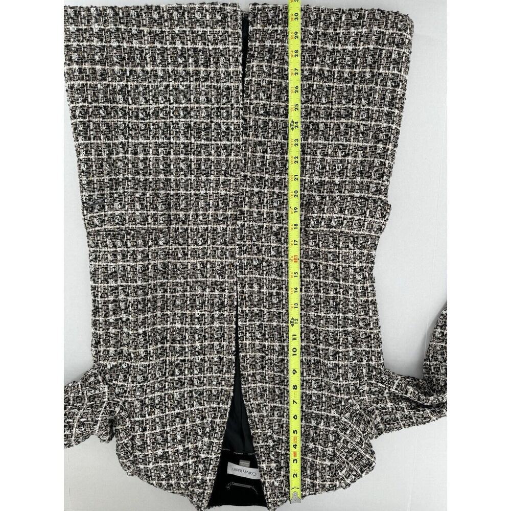Calvin Klein Tweed Blazer Jacket Size P 10 Open Long Office Career Preppy $169​ - Picture 9 of 15